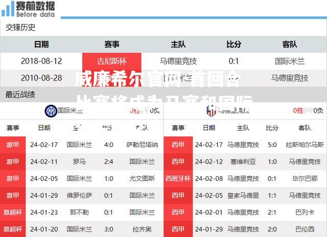 首回合比赛将成为马赛和国际米兰的交锋